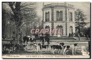 Old Postcard Hunting hounds has Foret Dreux Le Rendez pavilion of hunting Dog...