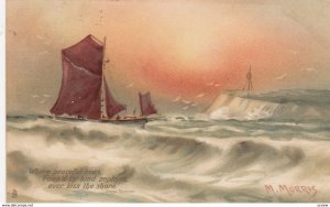 Sailing Vessel  , 1900-10s ; Artist M. MORRIS ; TUCK 2587