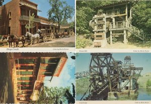 Western Stage Coach Stamp Mill Gold Dredge 4x USA Money Postcard s