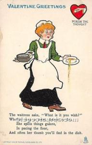 The Waitress asks, What is it you wish Vinegar Valentine Unused 