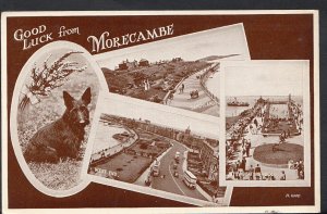 Lancashire Postcard - Scottie Dog - Good Luck From Morecambe  RS4729