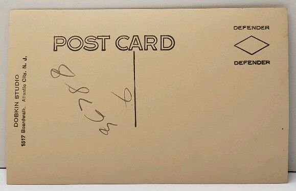 RPPC Couple Wicker Rolling Cart DOBKIN STUDIO Atlantic City NJ Photo Postcard F6