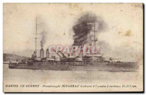 Old Postcard Boat Dreadnought Mirabeau Breastplate d & # 39escadre