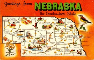 Nebraska Greetings From The Cornhusker State With Map
