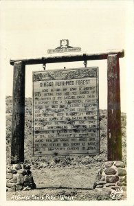 1940s Washington Gingko Petrified Forest State Park Sign RPPC Postcard 25-12151
