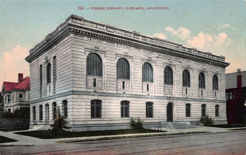 Public Library, Oakland, California, Early Postcard, Unused