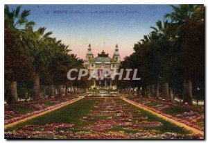Old Postcard Monte Carlo Gardens and Casino