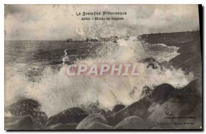 Old Postcard The UK Study Picturesque waves