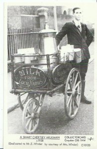 Surrey Postcard - A Smart Chertsey Milkman c1928 - Milk from Local Farms  U795