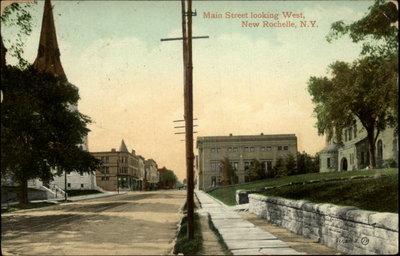 New Rochelle NY Main Street Scene Looking West c1910 Post...