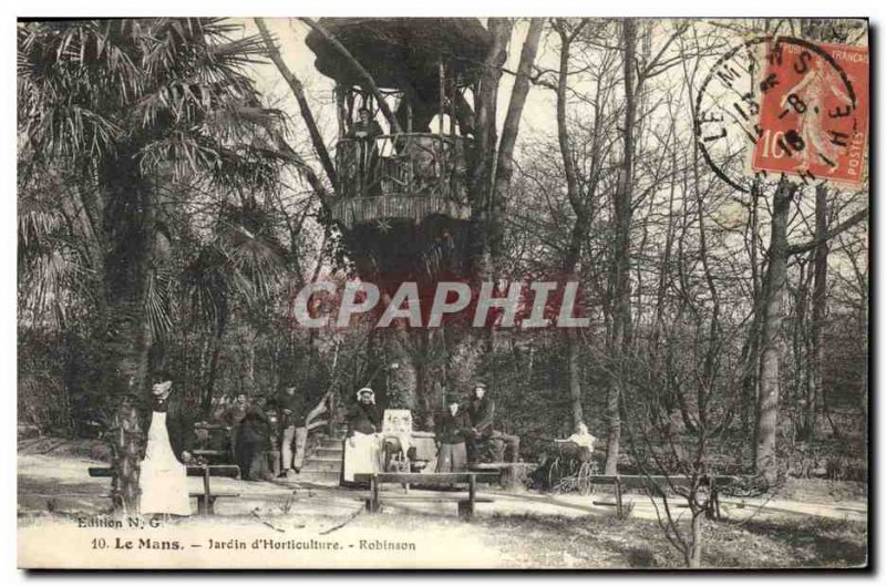 Old Postcard Tree Garden of Le Mans & # 39horticulture Robinson