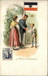 Mailman Postal Carriers Around the World Poste in GERMANY c1900 Postcard