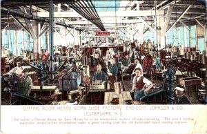 Lestershire, NY New York ENDICOTT, JOHNSON & CO SHOE FACTORY ca1910's Postcard