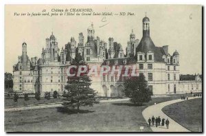 Old Postcard Chateau de Chambord View on the north frontage taking the Grand ...