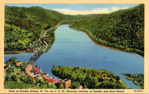 West Virginia View Of Gauley Bridge On U S 60 Showing Junction Of Gauley and ...