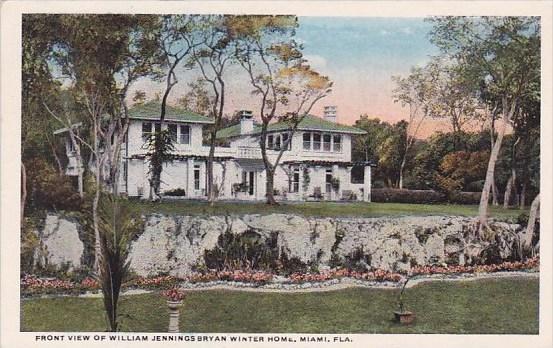 Florida Miami Front View Of William Jennings Bryan Winter Home