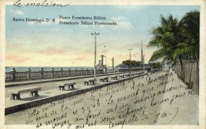 dominican republic, SANTO DOMINGO, Paseo Presidente Billini (1923) Postcard