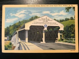 Vintage Postcard 1943 Covered Bridge Philippi 1st Land Battle Civil War West Va