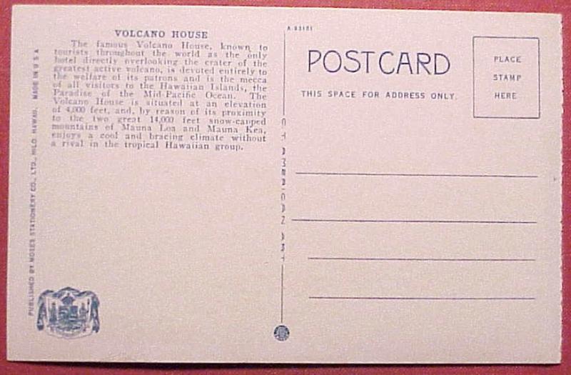 1920's Volcano House Big Island Hawaii Moses Stationery