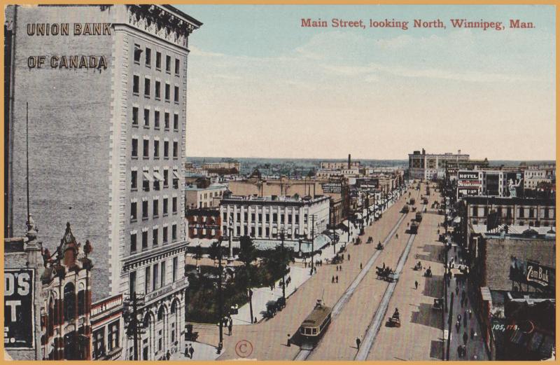 Winnipeg, Manitoba - Main Street looking North, Union Bank of Canada