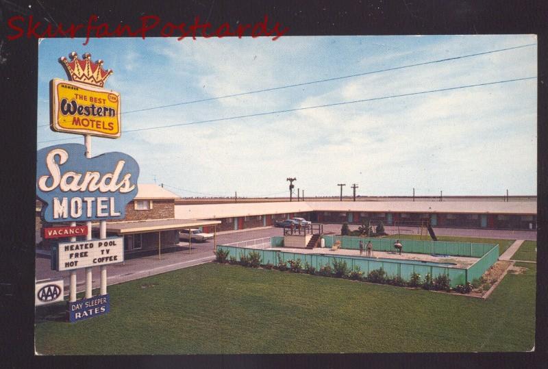 VEGA TEXAS ROUTE 66 SANDS MOTEL SWIMMING POOL OLD ADVERTISING POSTCARD