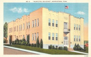 MORRISTOWN, Tennessee TN   MUNICIPAL BUILDING  Hablen County  ca1940's Postcard