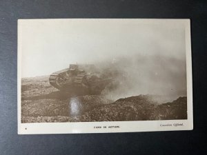 Mint Canada RPPC Military Postcard Tank in Action WW1 Army