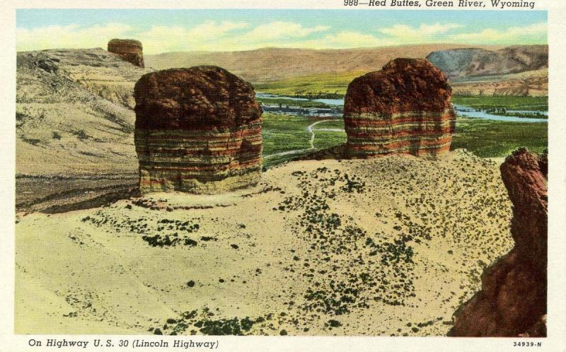 WY - Green River. Red Buttes along Lincoln Highway (U. S. Route 30)