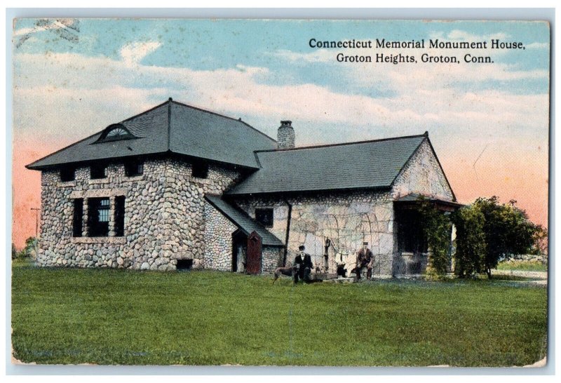 c1910 Connecticut Memorial Monument House Groton Connecticut CT Antique Postcard