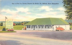 Milford NH Mayward Farms Ice Cream Stand, Linen Postcard