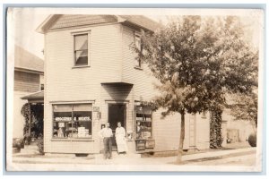 c1910's Corner Grocery Food Meat Store Shop Occupational RPPC Photo Postcard 