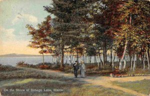 On The Shore of Sebago Lake Maine 1914 postcard