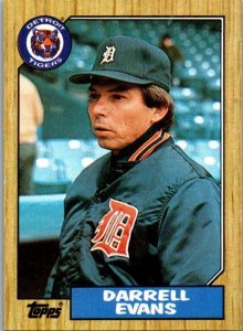 1987 Topps Baseball Card Darrell Evans Detroit Tigers sk13729