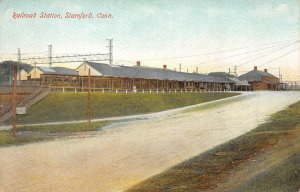 Railroad Station, Stamford, Connecticut Train Depot ca 1910s Vintage Postcard