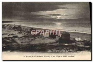 Old Postcard St Jean De Monts Beach at Sunset