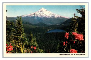 Vintage Postcard OR Rhododendrons Mt. Hood Oregon