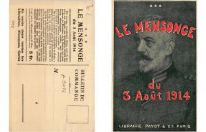 CPA AK ADVERTISING Mensonge du 3 aout 1914 Librairie PAYOT & Cie PARIS (308047)