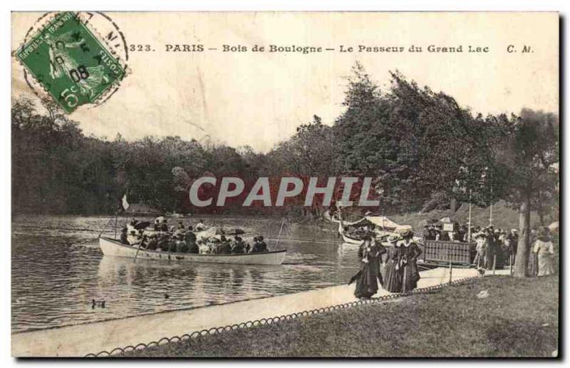 Paris Old Postcard Bois de Boulogne The ferryman of the great lake