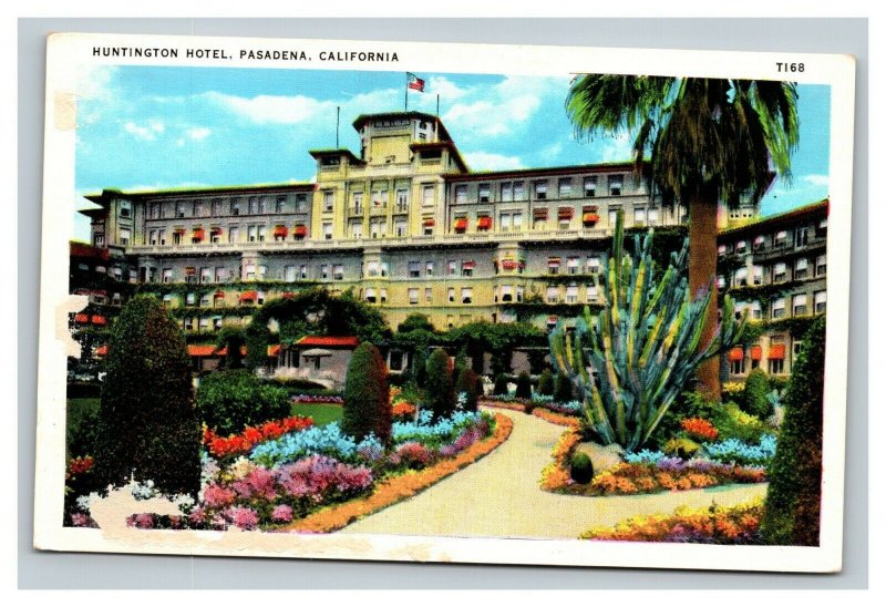 Vintage 1920's Advertising Postcard Huntington Hotel Pasadena California