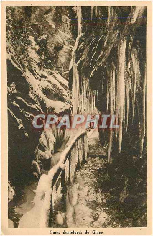 Old Postcard Gorges of the Diosaz a natural wonder fine serrations ice