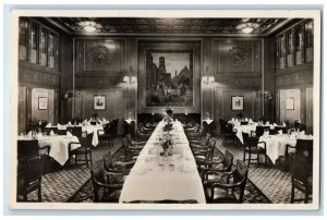 1928 Steamer Dining Cabin Norddeutscher LLoyd Germany RPPC Photo Postcard
