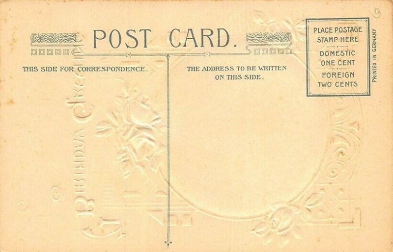 John Winsch A Birthday Greeting Poem by Holmes Embossed Postcard