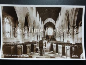 Old RP - AYLSHAM CHURCH INTERIOR - showing font