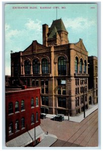 Kansas City Missouri MO Postcard Exchange Building Cars Scene Street c1910's