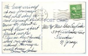 1947 Temple Baptist Church, Ruston, LA Postcard