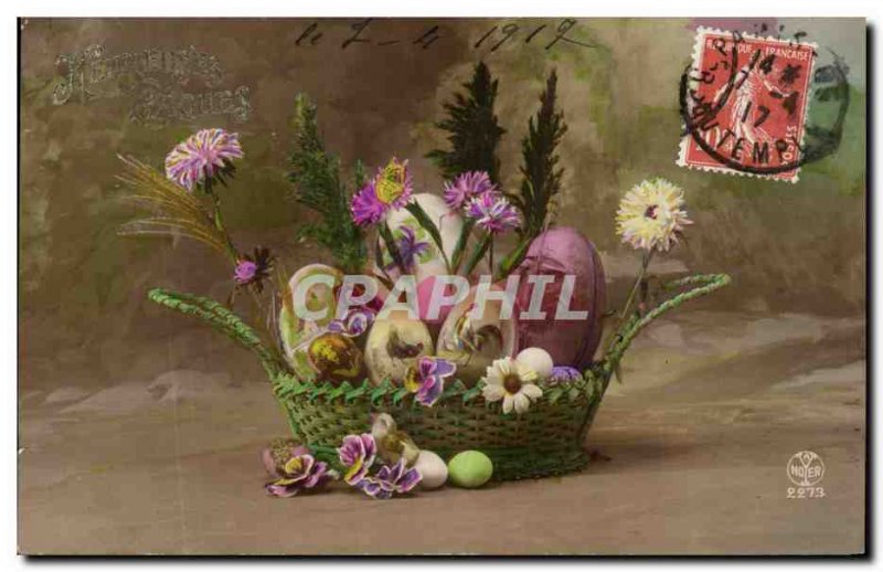 Old Postcard Fantasy Easter eggs