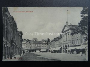 Dorset BLANDFORD The Market Place - Old Postcard by M.J.R. & B 3988