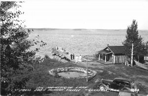 Postcard RPPC 1953 Michigan Germfask Big Manistique Lake Edd's Village 23-11545