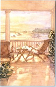 Postcard - View of Boats from the Terrace Art Print
