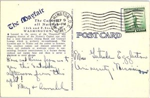 Postcard RESTAURANT SCENE Washington DC AJ2741